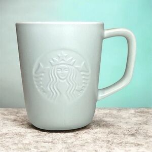 Starbucks Embossed Siren Mint Green Recycled Ceramic Mug 16 oz. Triangle Bottom￼